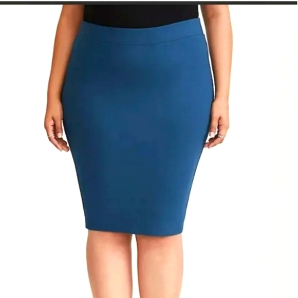 Torrid teal blue ponte pencil skirt size 1 - Picture 1 of 9